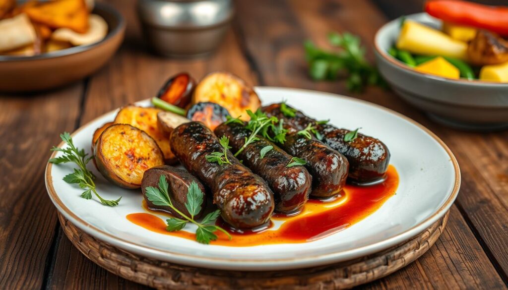 delicious black sausage dish